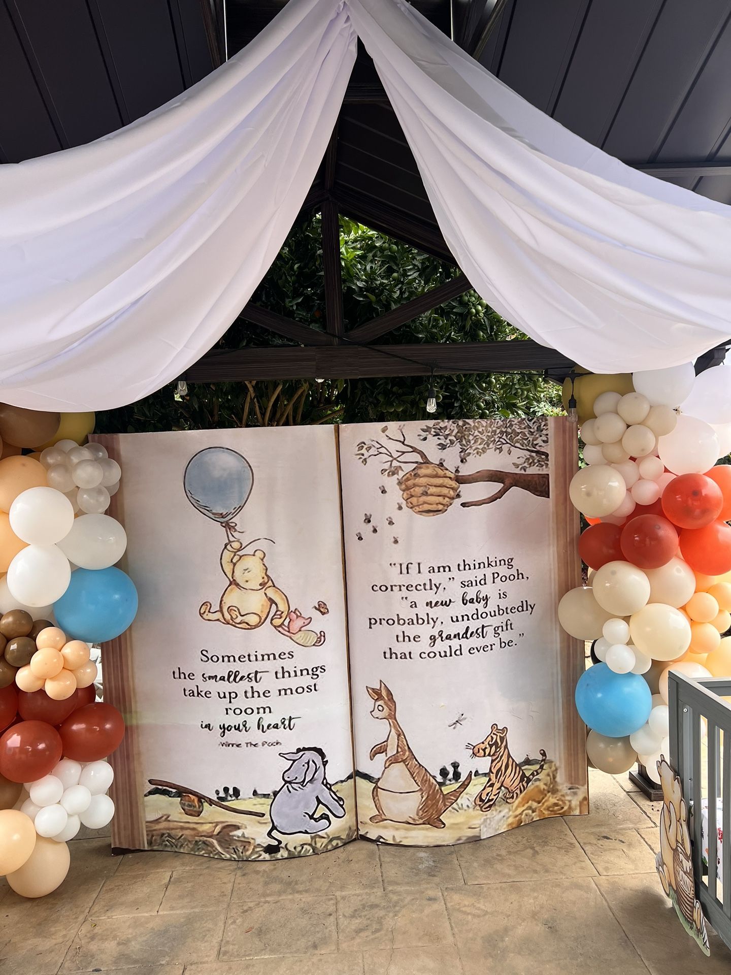 Beautiful Winnie The Pooh Wood Backdrop 6.5Ft Tall X8Ft Wide