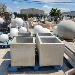 Concrete Square Planter / Cement Backyard Patio Pots Garden Planters