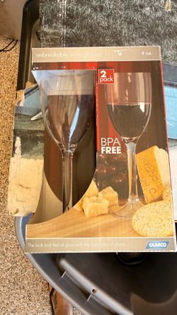 RV MARINE SET OF 2 UNBREAKABLE POLYCARBONATE 9 OUNCE WINE GLASSES