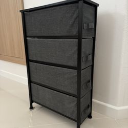 💖BLACK/GRAY FOUR (4) DRAWER DRESSER STORAGE SIDE TABLE 💖