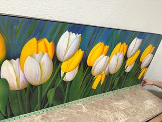 Large Tulip Floral Oil Painting on Canvas