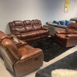 Santiago Two Piece Recliner Living Room $1099 With Easy Finance