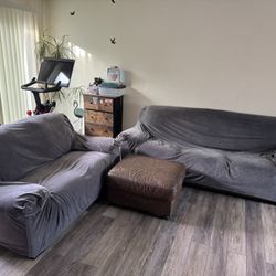 Couch, Loveseat, Ottoman Plus Covers