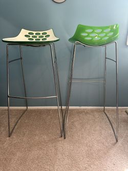 Calligaris Green Bar Stools - Set of Two