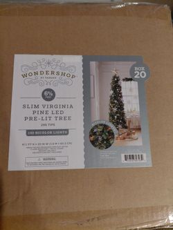 Wondershop 6.5 ft Slim Virginia Pine Pre-Lit Tree