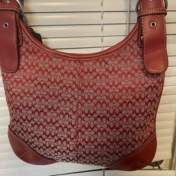 Vintage red signature Coach hobo bag