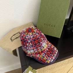 Gucci Tweed Baseball Hat, NWT