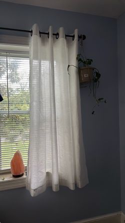 2 White Sheer Grommet Curtain Panels