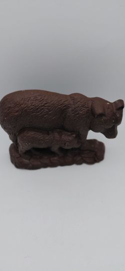 Vintage Cast Iron Bear With Cub Door Stopper