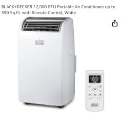 BLACK+DECKER 12,000 BTU Portable Air Conditioner Up To 550 Sq.Ft. With Remote Control, White White - 12,000 BTU 1 Count