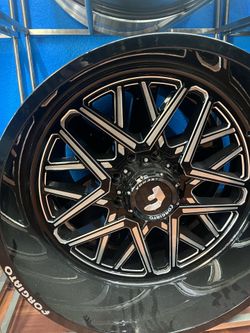 24x12 Forgiato FT03 Wheels – Gloss Black Milled – 8x165.1 – Brand New