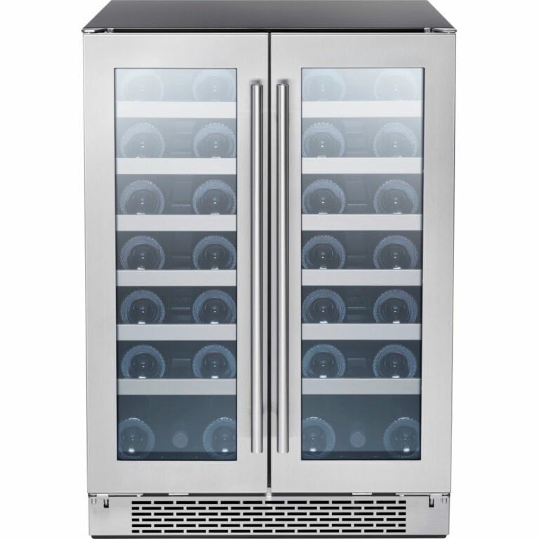 Zephyr Presrv 24 in. 42-Bottle Dual Zone French Door Wine Cooler – Stainless Steel