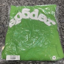 Sp5der web slime green hoodie