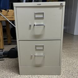 HON 2 Drawer File Cabinet, Tan 29”H x 25”D x 18.25” W