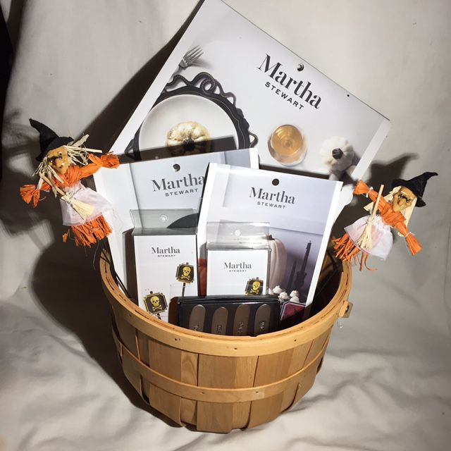 Basket Of Halloween-Martha Stewart Table Decor, Photo Props, Straws, Coiled Garland, Celebrate It Spreaders, Witch Picks & Basket