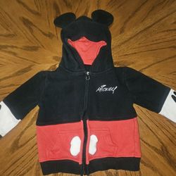 Size 24Months Baby/Toddler Mickey Mouse Hooded zip up Sweatshirt. Pet and smoke free home