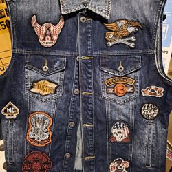 Brand New Men's Affliction Biker Jeans Vest
