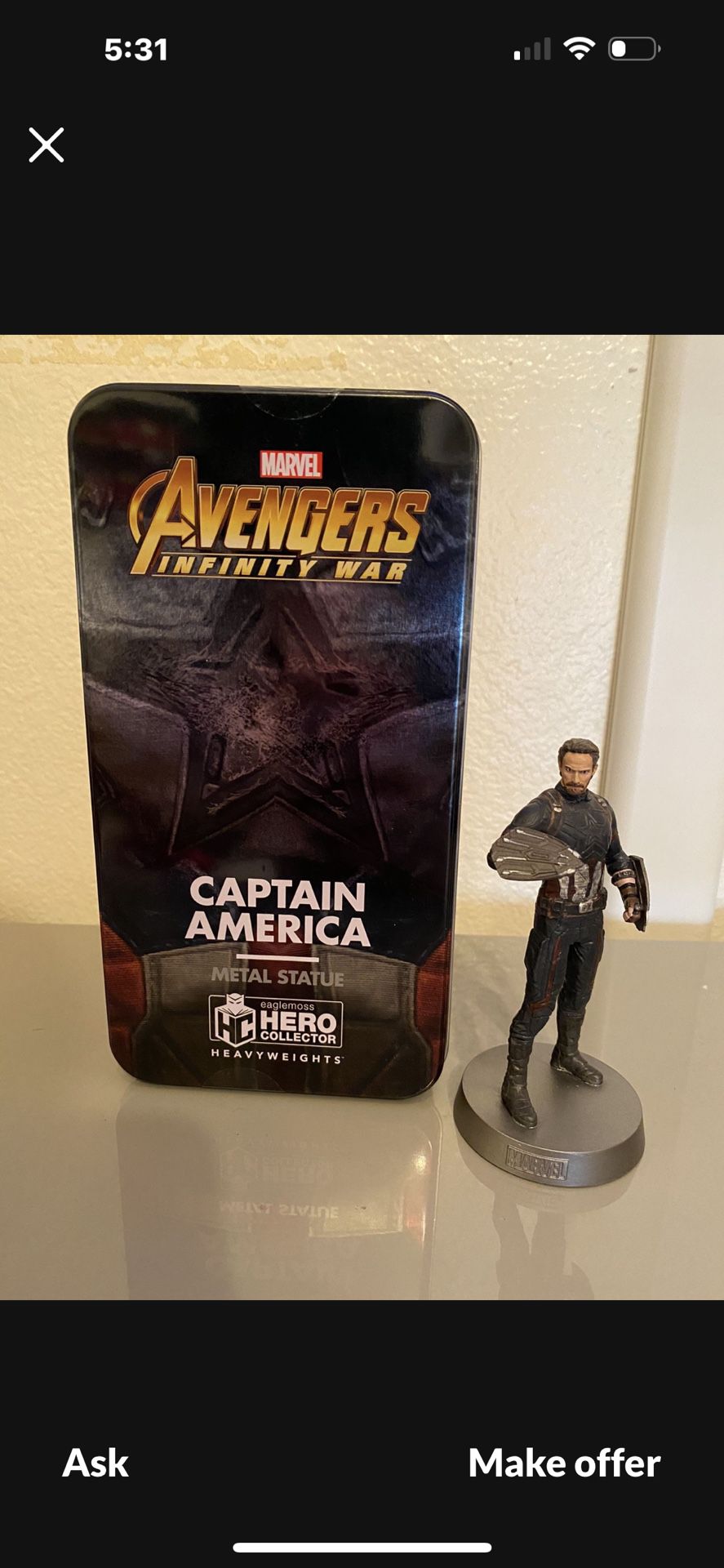 Captain América Metal Statue Hero Collector