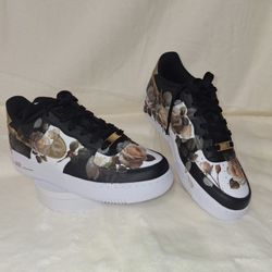 Air Force One With Rose Graphics. Womens Size 8.5