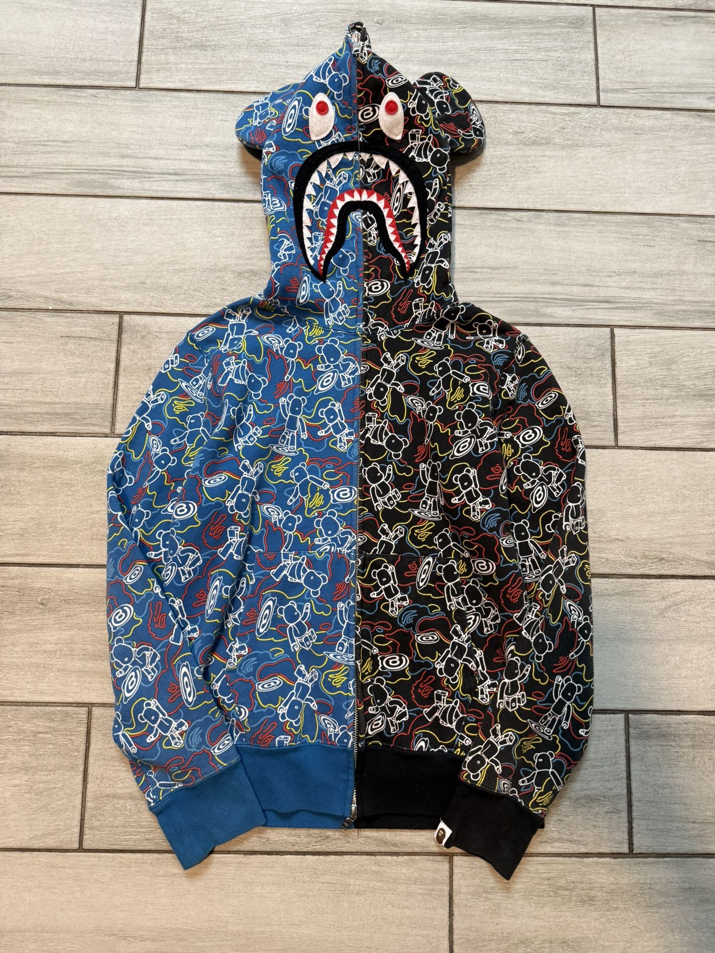 Rare bape x bearbrick hoodie size small