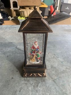 Santa Snow Globe Decoration Plays Music 