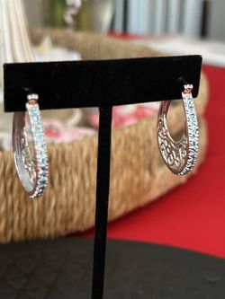 Aquamarine Hoop Earrings 