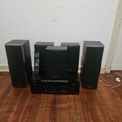 Denon With 5 Onkyo Speakers 