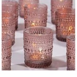 Mauve  Pebbled Candle Votives