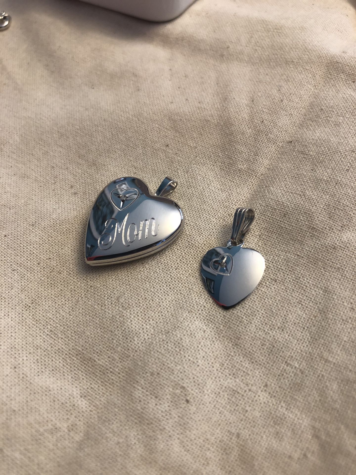 Mother Daughter Diamond Locket Necklace Set