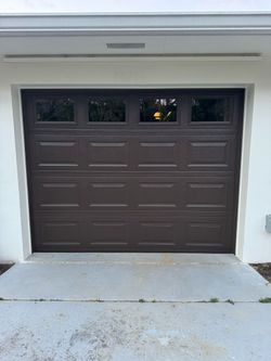 Dark Brown 1 Car Garage Door - Free Install Now - Brand New! Hurricane Rated Quality