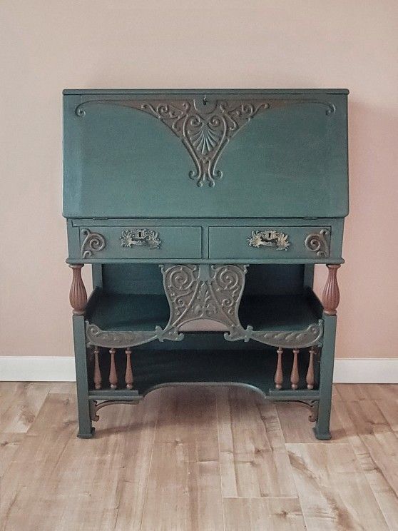 Up Cycled Vintage Secretary Solid Wood Writing Desk