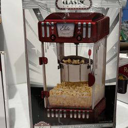 Elite Gourmet EPM-250# 2.5 Ounce Classic Carnival Tabletop Kettle Popcorn Popper Machine, Retro-Style, Movie Hot Buttered Popcorn, Red 