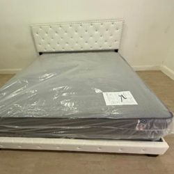 New KING SIZE BED FRAME WITH MATTRESS AND BOX SPRING SET FREE DELIVERY 