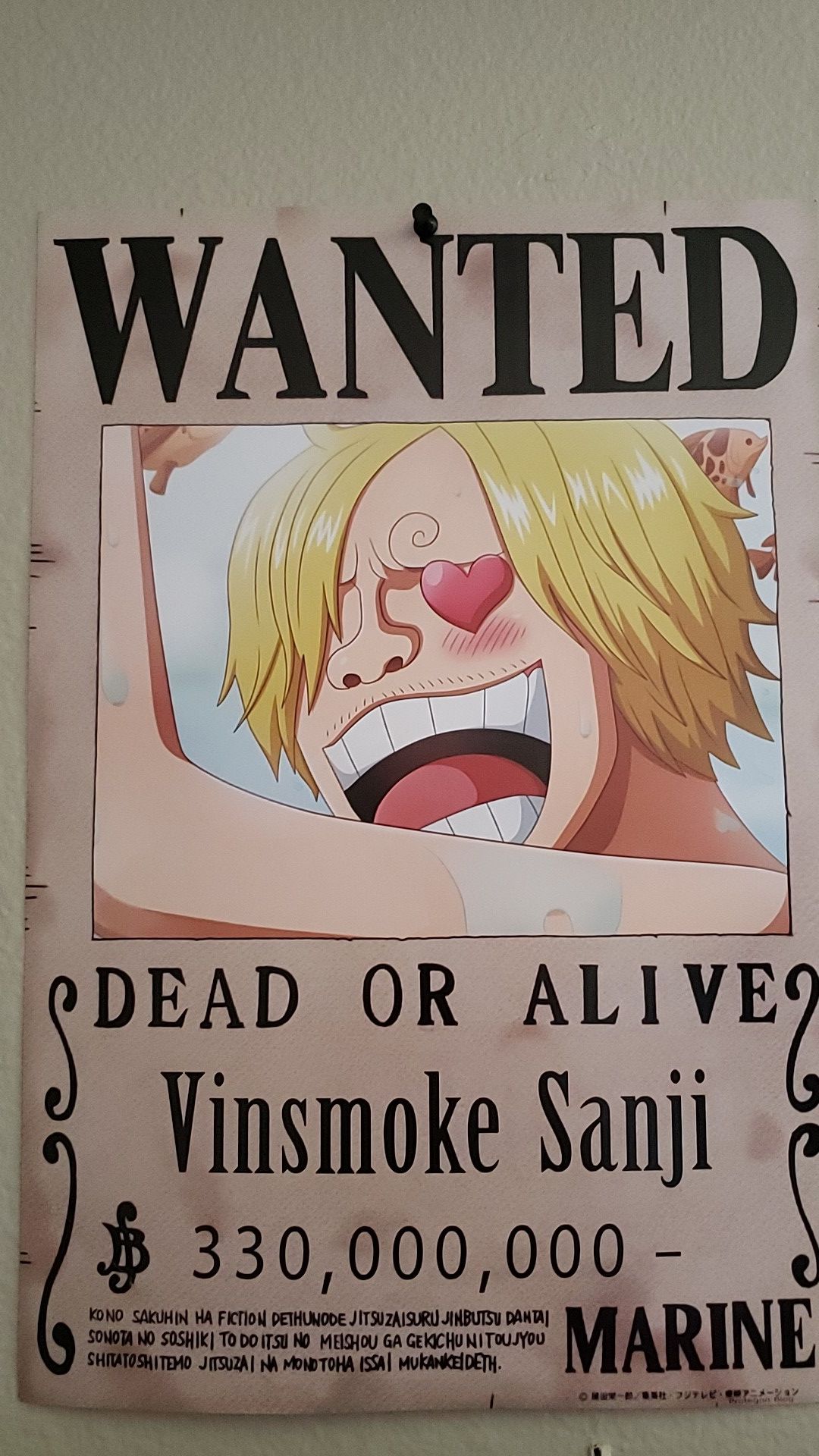 Sanji Vinsmoke Wanted Poster One Piece For Sale In San Diego Ca Offerup
