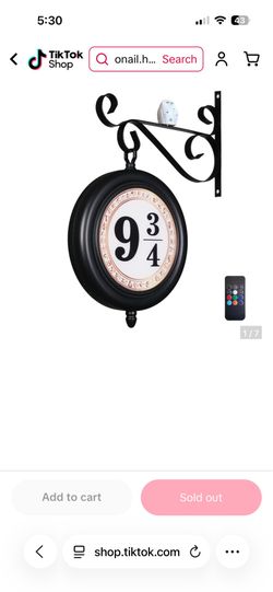 Harry Potter 9 3/4 night light rechargeable