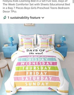 7 PC Days Of The Week FULL Comforter Set (NEW IN PACKAGING)