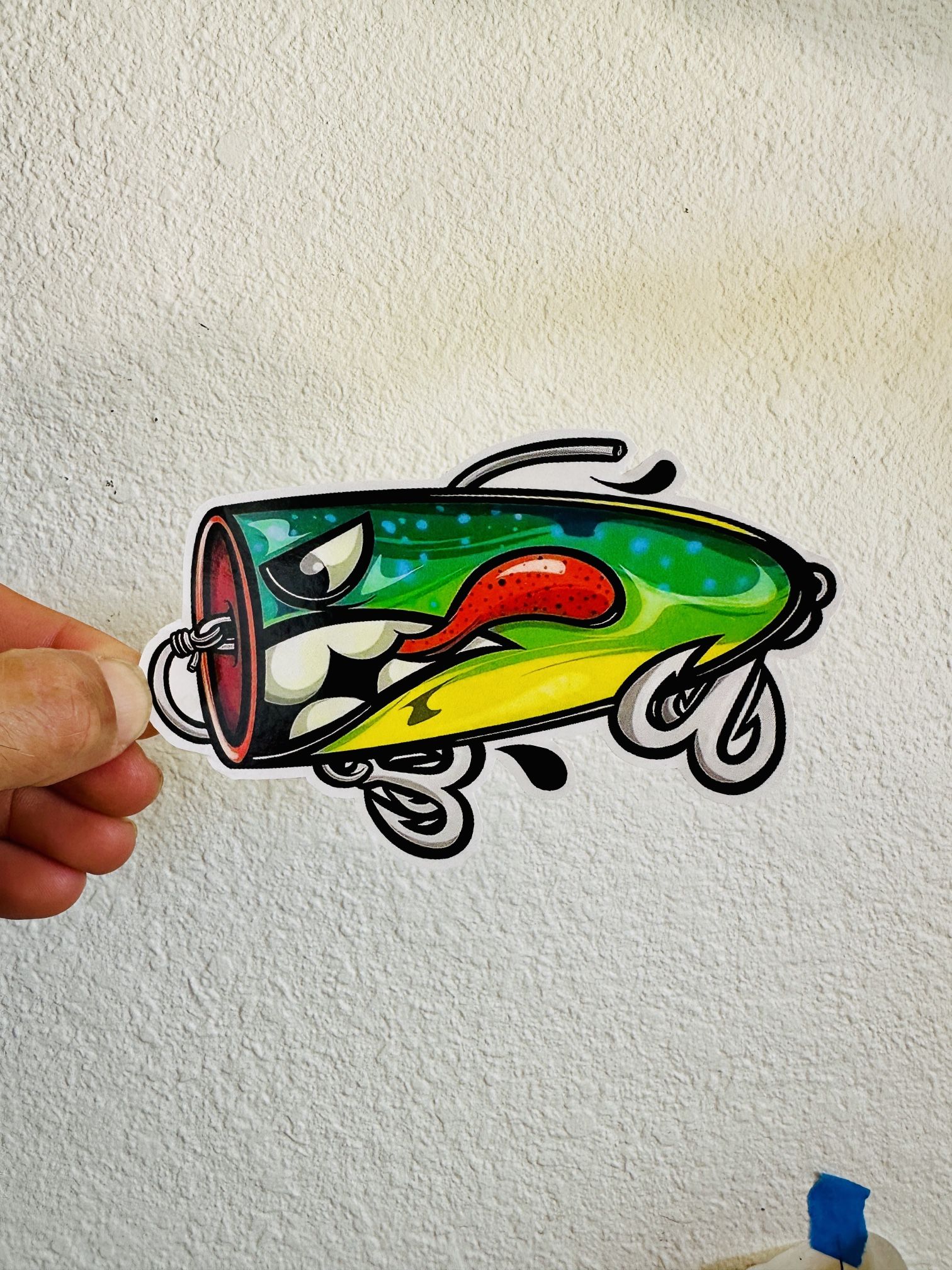 5inch Fishing Bass Popper Lure Sticker Fish Decal