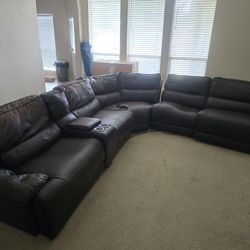 Huge Leather Sectional Free 
