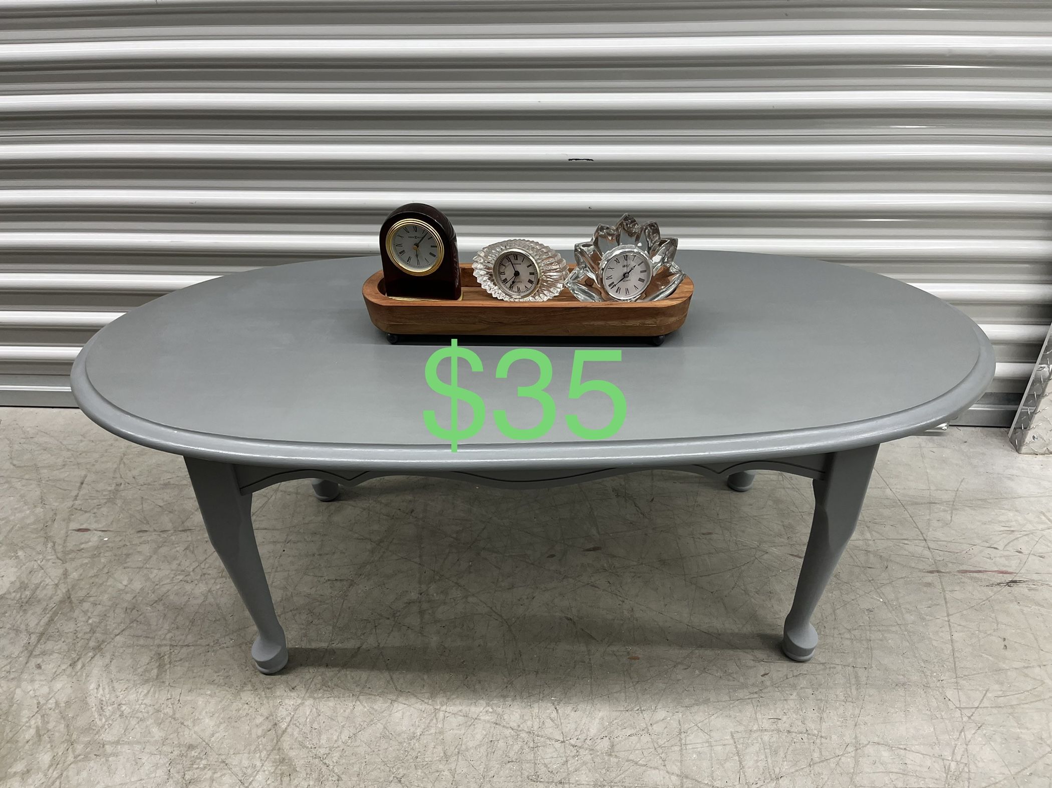 Solid Wood Refurbished Grey Coffee Table