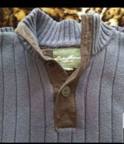 Mens Eddie Bauer Blue/Black Sweater. - Size Med/Large