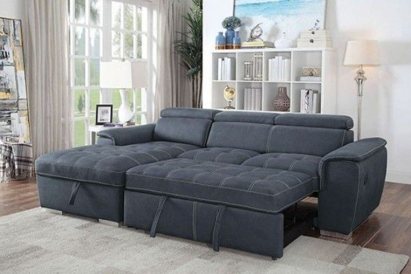💥💥 Brand New Blue Grey Sectional Sofa Storage Sleeper 💥💥