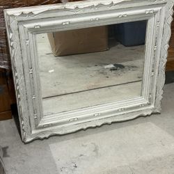 Hand Carved Wood Mirror