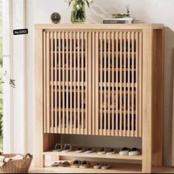 43" Tall Shoe Storage Cabinet with Doors, 8-Tier Entryway Shoe Cabinet with Adjustable Shelves, Modern Freestanding Shoes Rack Organizer Cabinet for E