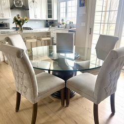 Glass Table Set + 5 Chairs