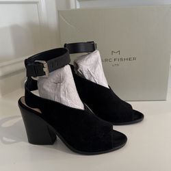 Marc Fisher 8.5 Leather & Suede Black Heels