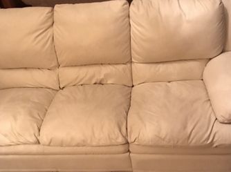 Beautiful White Itslian Leather Sofa