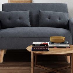 Small Couch Sofa Mid-cen Fabric 