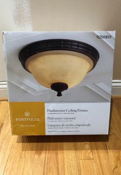 Portfolio Oil Rubbed Bronze Traditional Flush Mount Light.