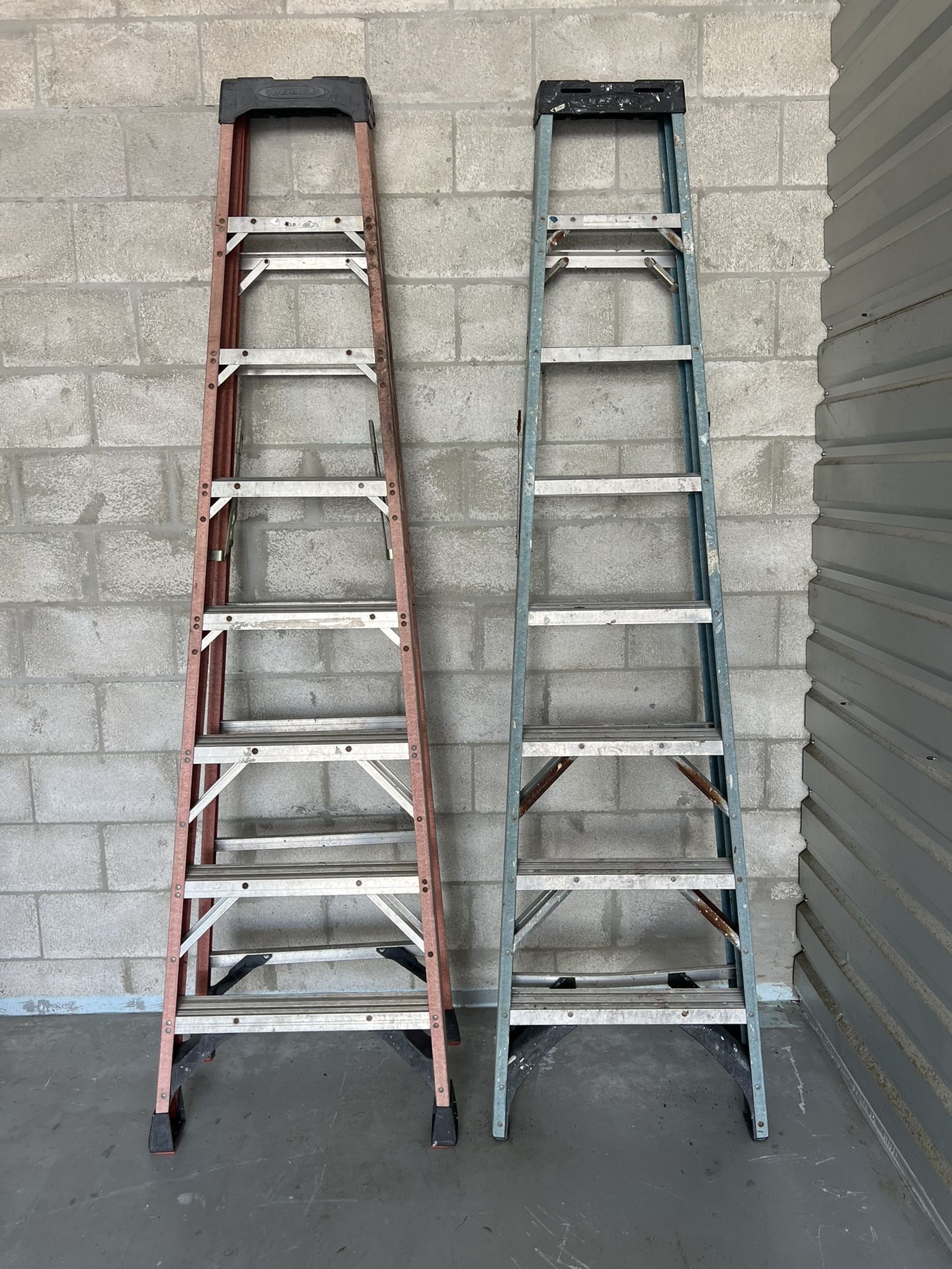Two 8 ft Werner Fiberglass Ladders – Heavy Duty – Used
