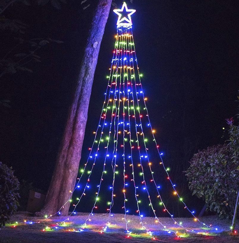 13FT 320 LED Christmas Lights Outdoor Yard Tree Decorations, Hanging Twinkle Star Lights for Xmas New